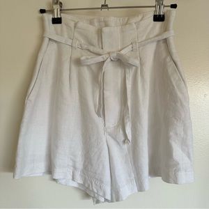 Abercrombie white linen blend shorts